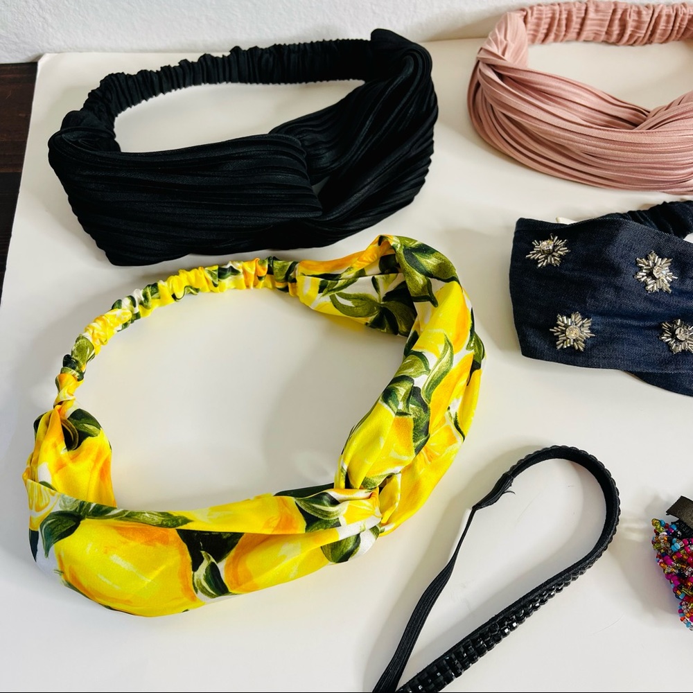 Womens Headbands Lot of 7 - Knot Twisted Beaded Rhinestone by Tasha H&M